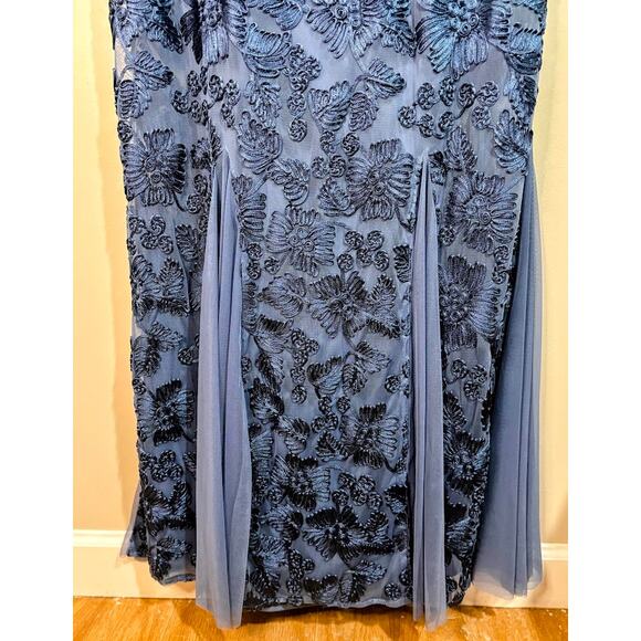 Alex Evenings Womens Blue Soutache Evening Gown Godet Skirt Detail Plus Size 18W - Picture 2 of 10